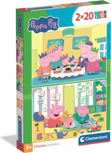 Puzzle 2x20 Super Color PEPPA PIG de Clementoni