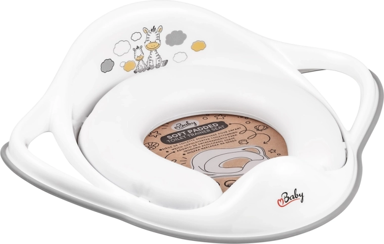 Maltex reductor de WC blando con asas cebra - 1 pieza – Gris