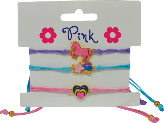 Pulseras infantiles 3 uds – unicornio, cometa y corazón