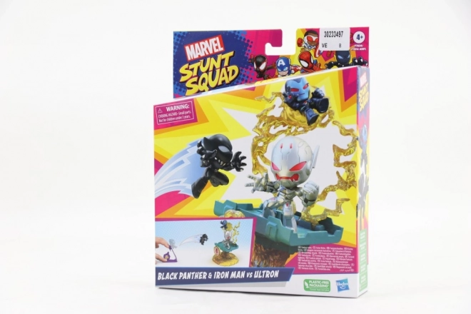 Figura Marvel Stunt Squad — Iron Man, Black Panther y Ultron