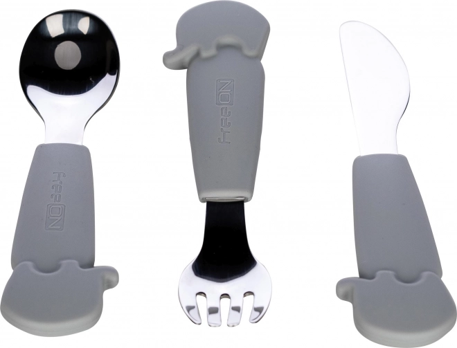 FreeON juego de cubiertos de acero inoxidable gris