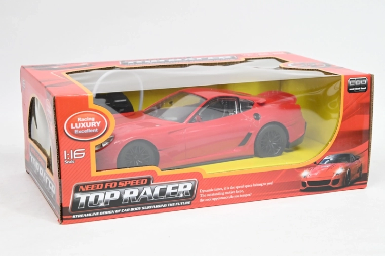 Coche de carreras RC Top Racer rojo 1:16