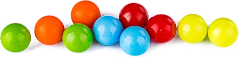 10 bolitas de colores en el paquete