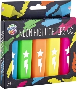 Rotuladores fluorescentes neón Moxy 5 uds