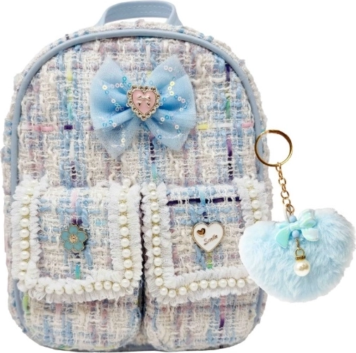 Mochila infantil Hot Focus con llavero de pompón, azul