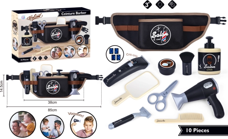 Set de barbería/peluquería de 10 piezas