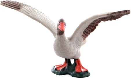 Figura de plástico de ganso sobre base