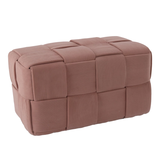Pufa rectangular tejida rosa 72 × 38 × 38 cm