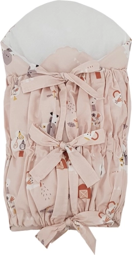 Arrullo con cordones EKO con inserto de coco extraíble My farm powder pink 75 × 75 cm