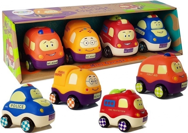 Set de coches de juguete Policía y Ambulancia para niños