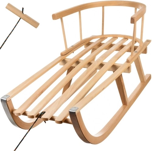 Trineo de madera con respaldo Kruzzel - 1 unidad