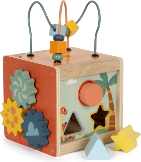 Cubo motriz de madera Dino