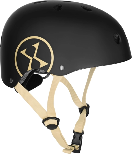 Casco NILS Extreme para patines, patinete y skateboard – Negro-beige (4653)