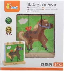 VIGA cubos ensartables – animales de granja (9 cubos)
