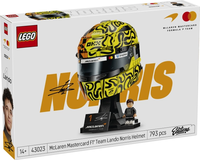 Casco LEGO de Lando Norris del equipo McLaren Mastercard F1