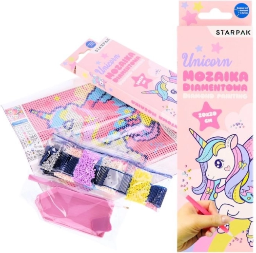 Mosaico de diamantes unicornio - 1 pieza