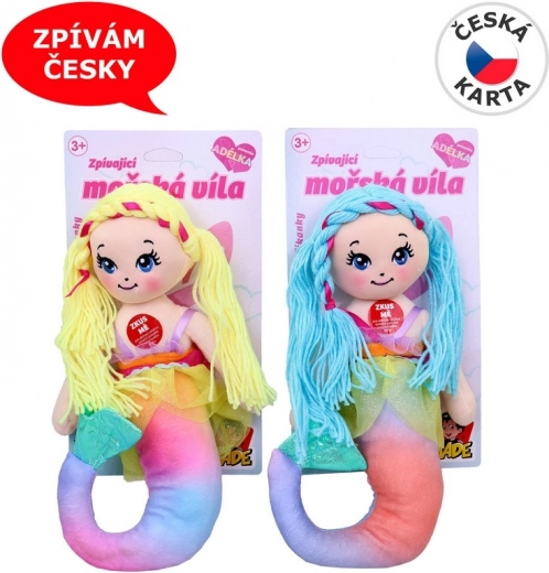 Muñeca textil sirena con sonido 38 cm