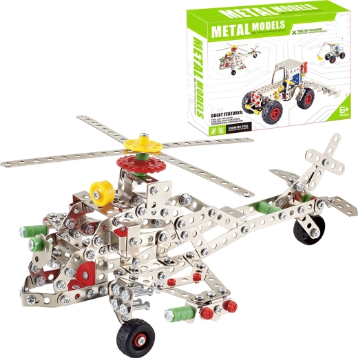 Kit de construcción metálico de helicóptero (361 piezas)