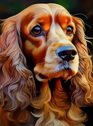 Pintura de diamantes cocker spaniel 30 × 40 cm