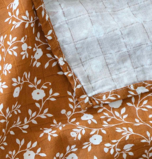 Toalla de muselina XL blossom – Caramelo