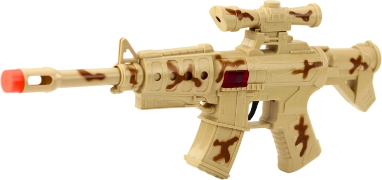 Rifle de juguete con sonido de disparo