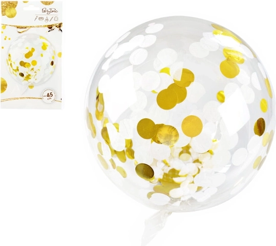 Celebrate! globo transparente con confeti dorado
