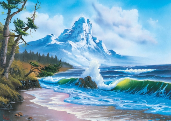 Puzle Bob Ross: Montaña junto al mar 1000 piezas
