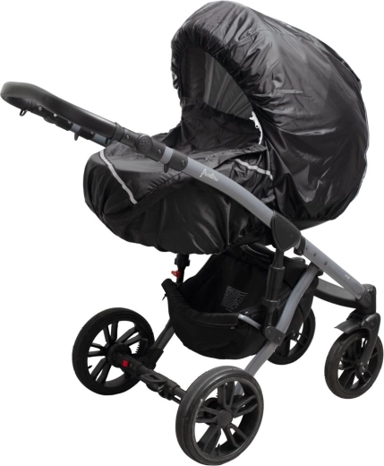 Plástico para cochecito con elementos reflectantes New Baby Basic negro