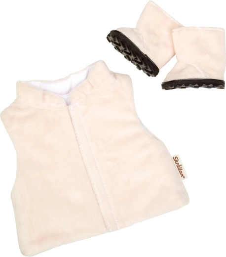 Skrållan chaleco y botas para muñecas 36–40 cm