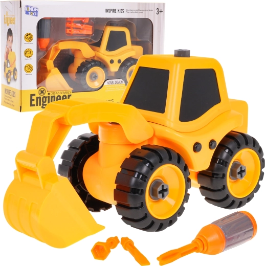 Hormigonera de construcción para montar para niños 3+ con destornillador y 3 puntas – Excavadora