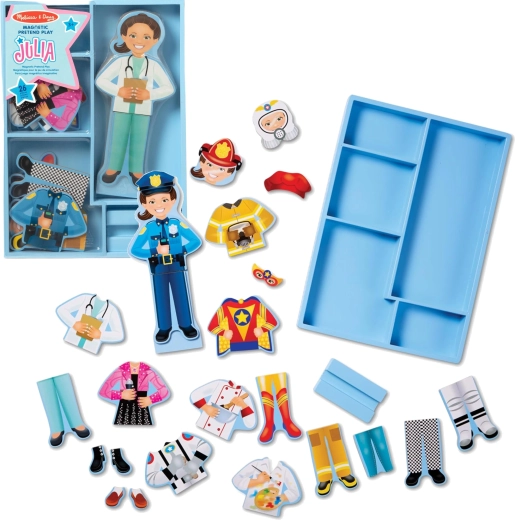 Muñeca de madera magnética para vestir Julia Melissa & Doug, 26 piezas