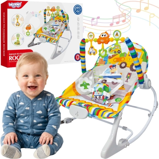Woopie baby hamaca interactiva para bebé con vibraciones y arco de juguetes, multicolor