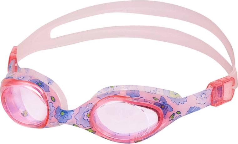 Gafas de natación infantiles rosas con estampado floral