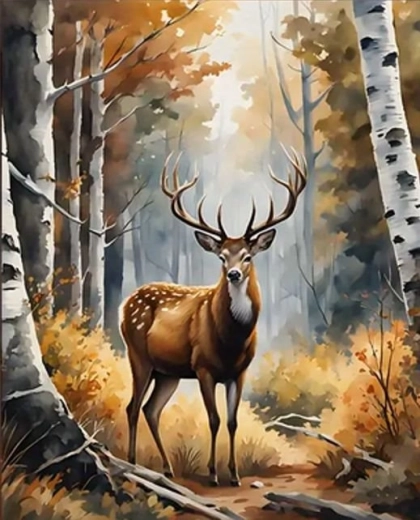 Pintura de diamantes Señor del bosque 30 × 40 cm