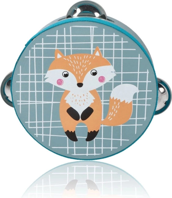 Pandereta infantil con zorra, 13 cm