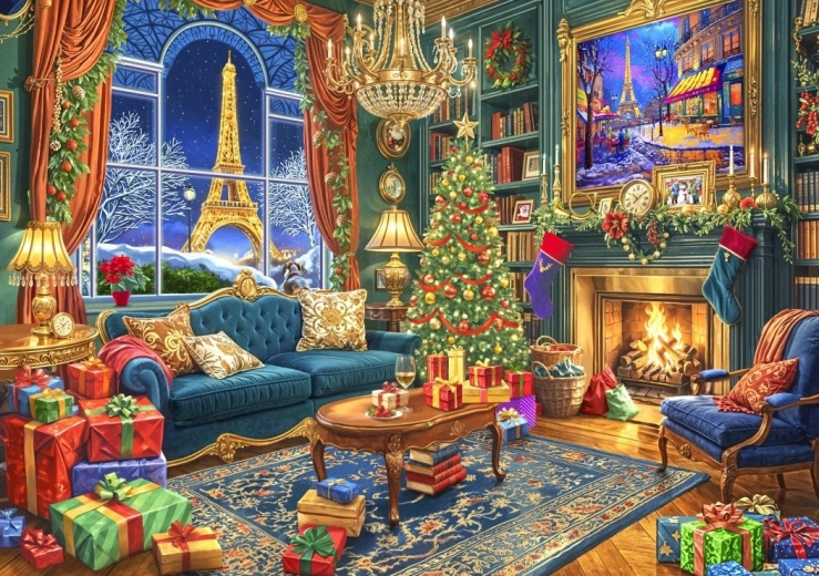 Puzzle Bluebird Navidad en París 1000 piezas