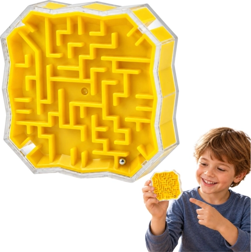 Juego lógico Laberinto con bolita amarillo