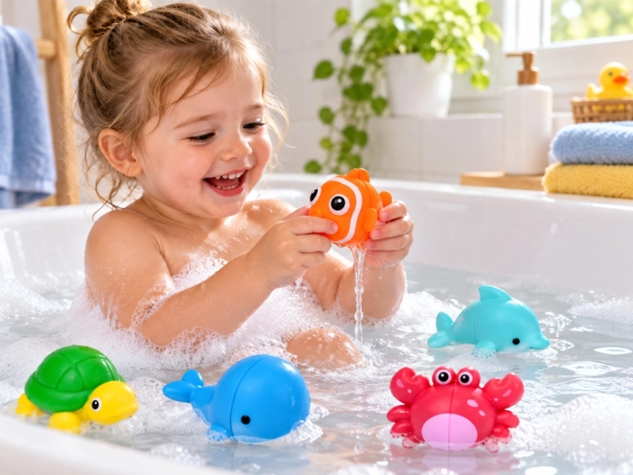 Divertidos compañeros para la bañera
