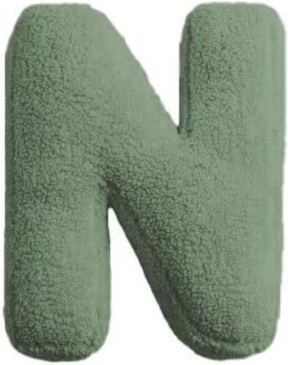Mealini letra de peluche N verde - 1 pieza