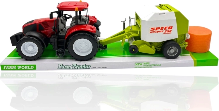 Conjunto realista de tractor + empacadora