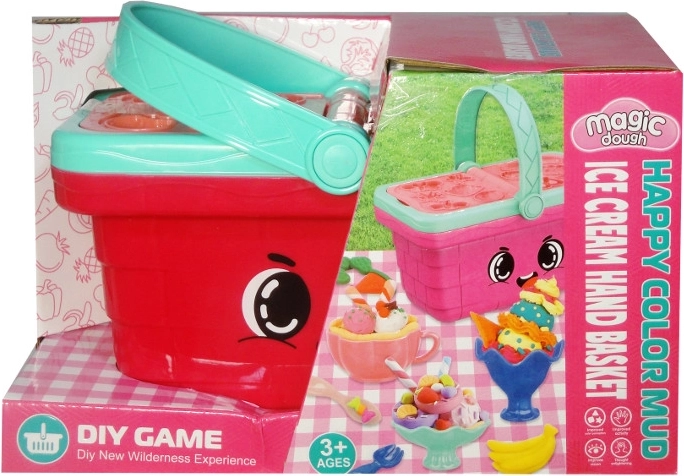 Masa para modelar en cesta de picnic – set creativo para postres