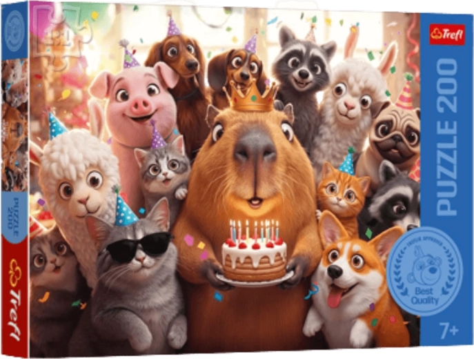 Puzzle Trefl capibara y tarta de cumpleaños (200 piezas)