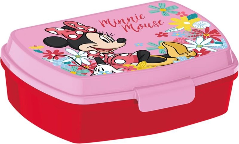 Caja de merienda Minnie de plástico 17,5 × 14,5 × 6,5 cm