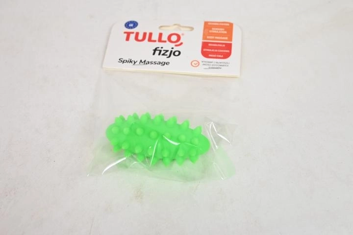 Fizjo rodillo de masaje rehabilitador tipo “alubia” con púas 7,4 cm verde