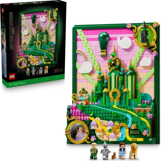 Arte mural LEGO Wicked: Ciudad Esmeralda