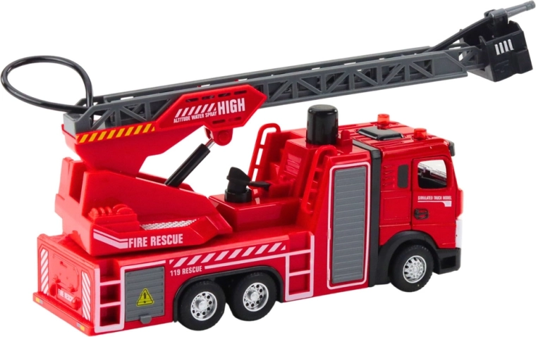 Pulverización de agua real para un rescate lleno de acción