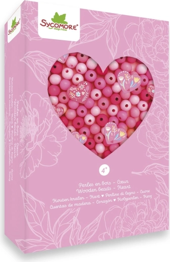 Cuentas de madera xs corazón