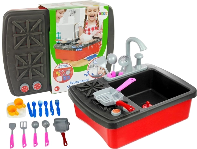 Cocinita infantil con fregadero y accesorios