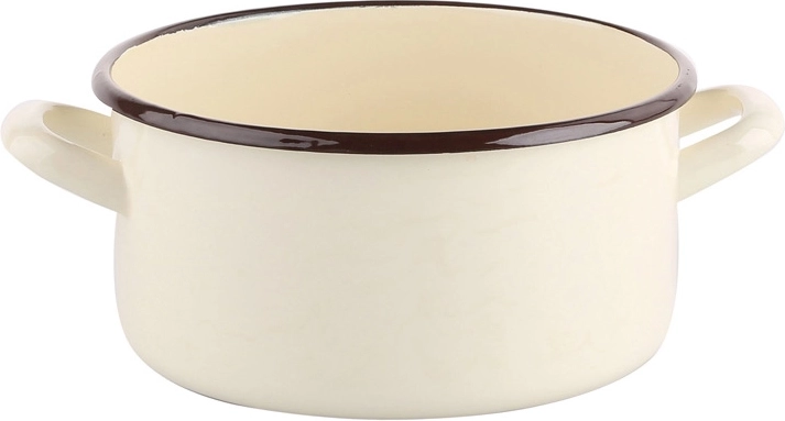 Cazo esmaltado Silesia 1,45 l, 16 cm, color crema