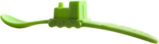 Cuchara Oogaa con forma de tren verde